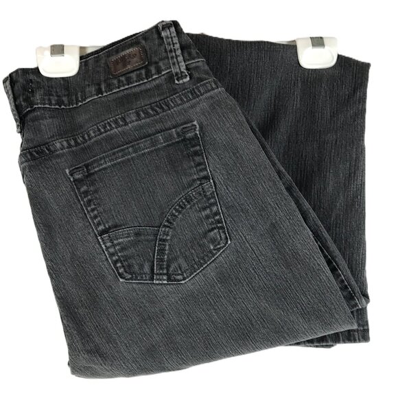 Riders By Lee Boot Cut Women's Black Stretch Denim Jeans Tag 16P, Measures 36x28 - Picture 1 of 12
